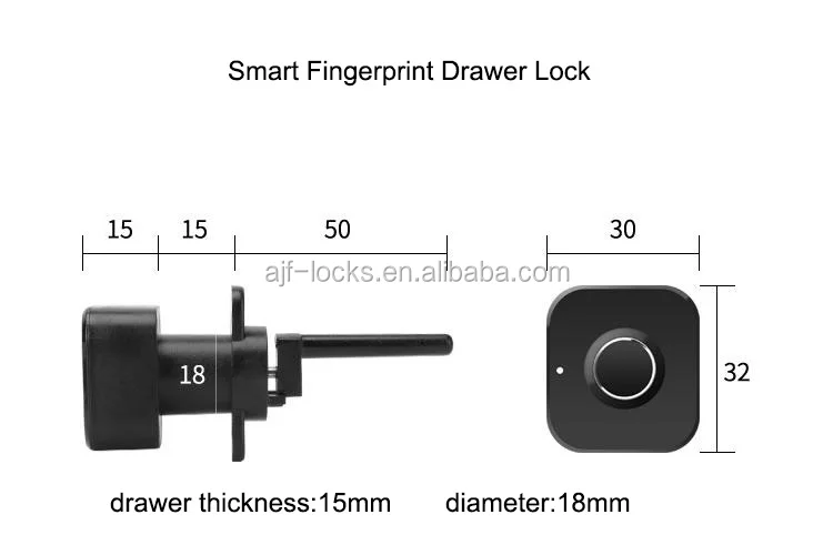 AJF Smart Keyless Fingerprint Cabinet Drawer Lock