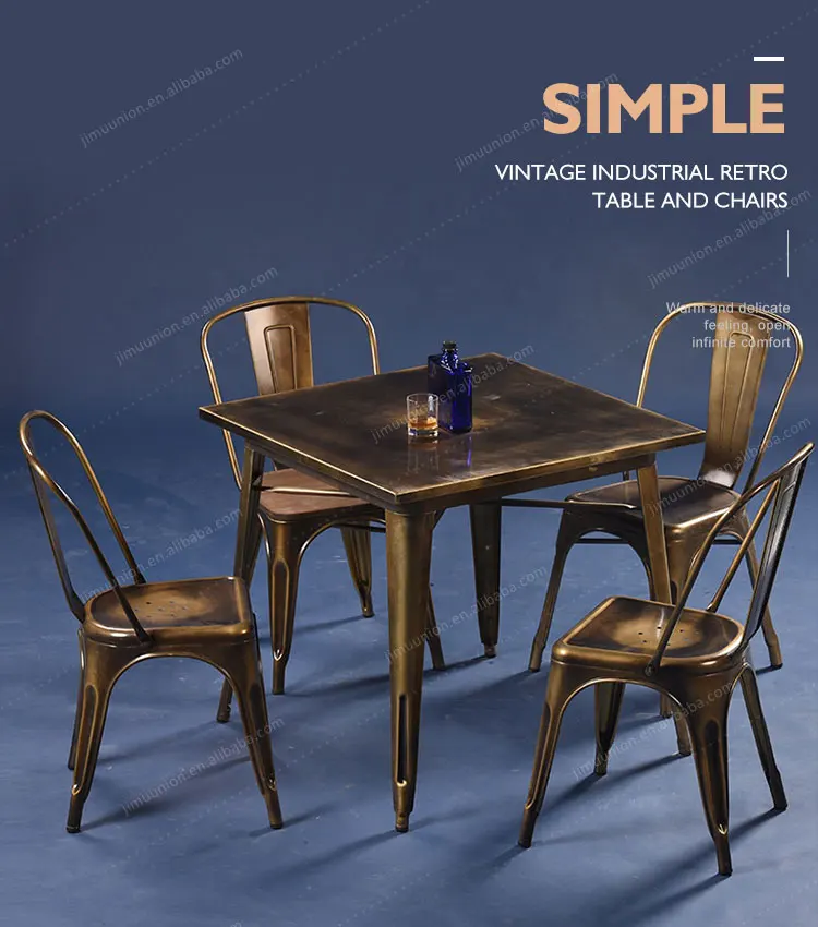 Cheap Steel Vintage Industrial Retro Coffee Shop Restaurant Events