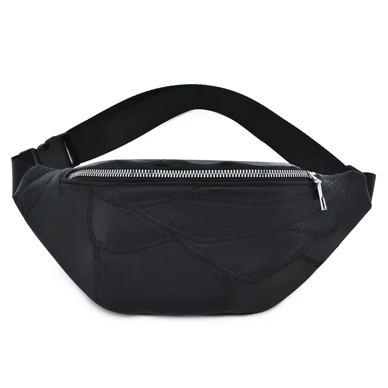 Factory wholesale price Big discount good quality Large capacity good quality soft Women running belt bag leather waist
