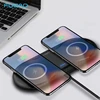FDGAO Dual 10W QI Wireless Charger For iPhone XS Max XR X 8 Samsung S9 S10 USB Fast Wireless Charging Pad Dock Station Desktop