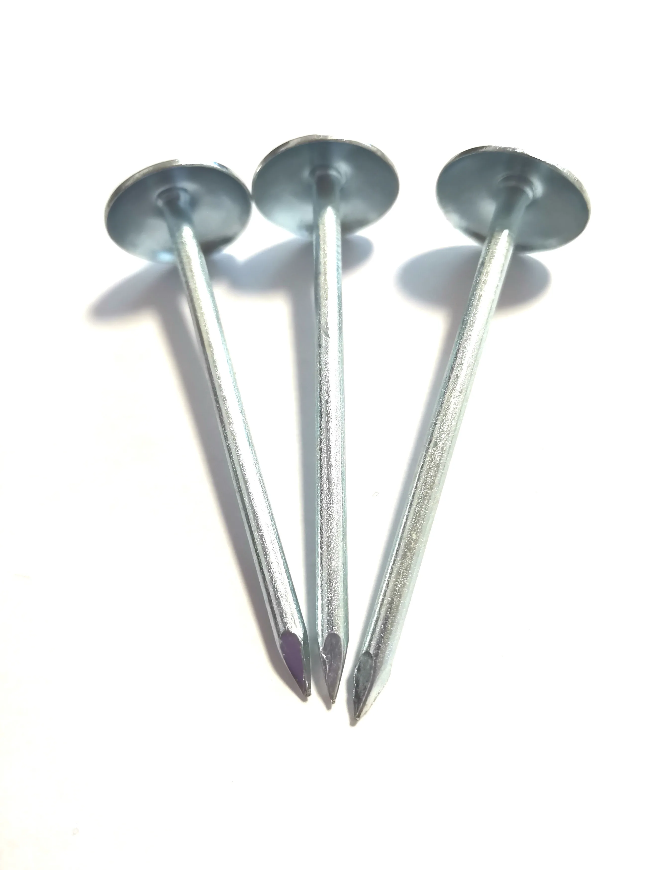 Galvanized roofing nails with umbrella head