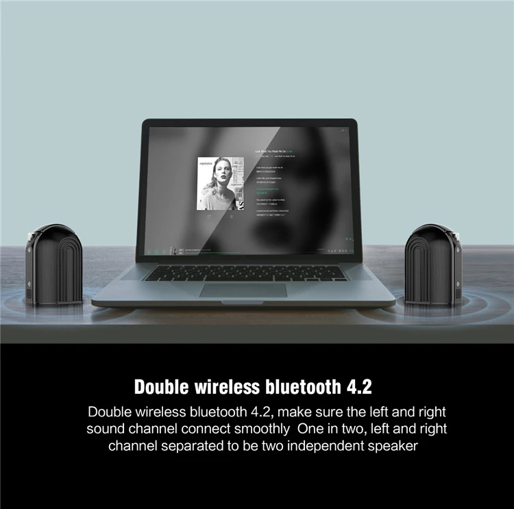 TWS BT Portable Speaker D20 10W Loudspeaker Stereo Sound Quality Two Portable Power Bank Double USB Port For Outdoor - ANKUX.COM