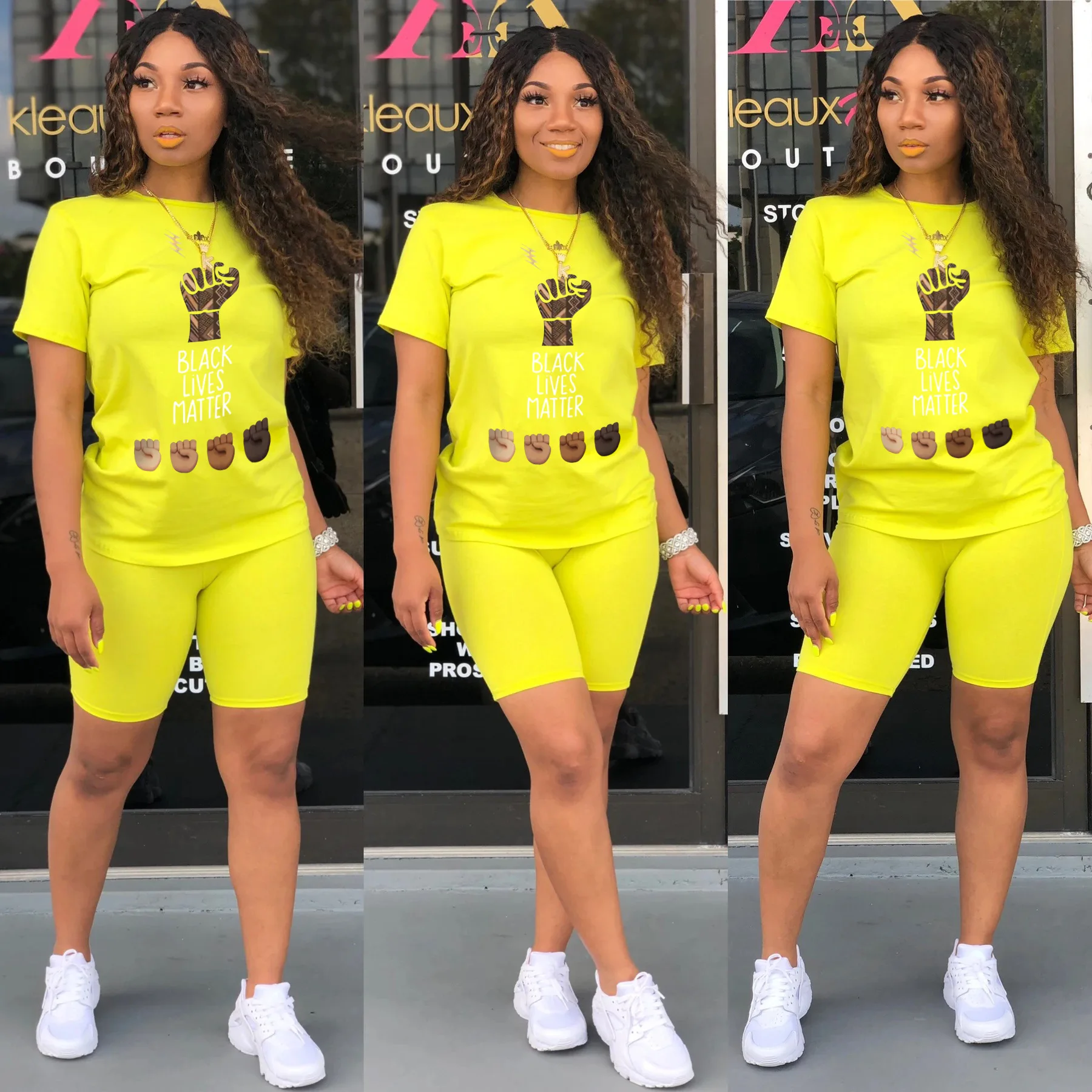 Y112 2020 Black Lives Matter Summer African Girls 2 Pieces Outfits Short  Sleeves T Shirts And Tights For Two Pieces Female Suits - Buy Tight Fit  Half Sleeve T Shirt,Two Pieces Outfits