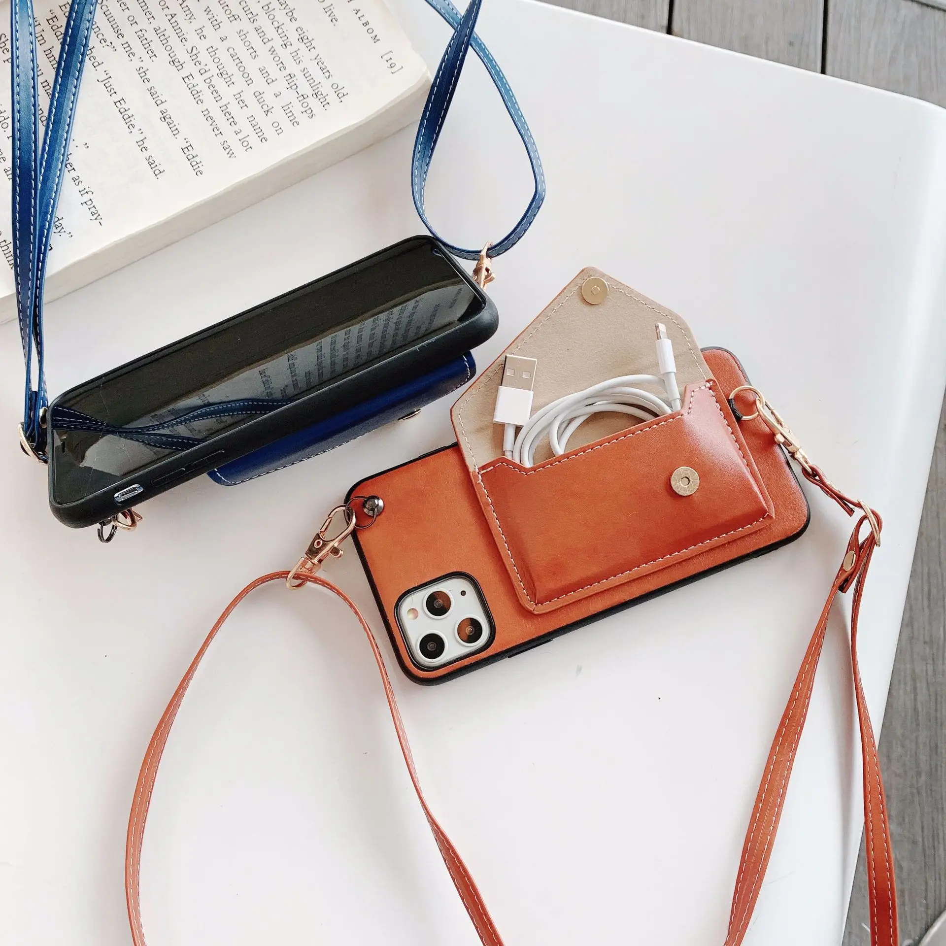 Mobile Phone Bags Cases Crossbody Leather Phone Case Cover For Iphone