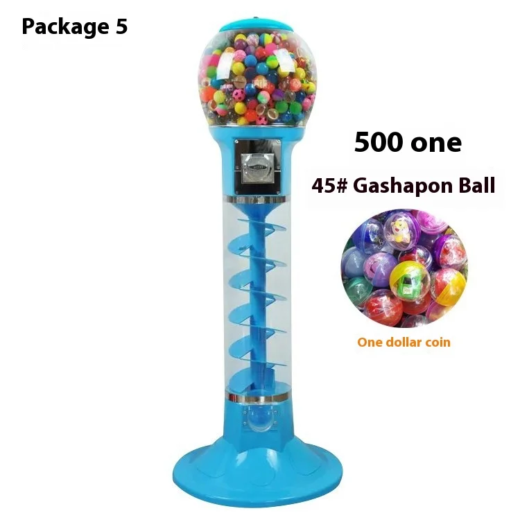 Supermarket Self-Servicing Elastic Ball Capsule Toy 45 Capsule Spiral Machine One Yuan Two Yuan Coin System Metal One Small Shop