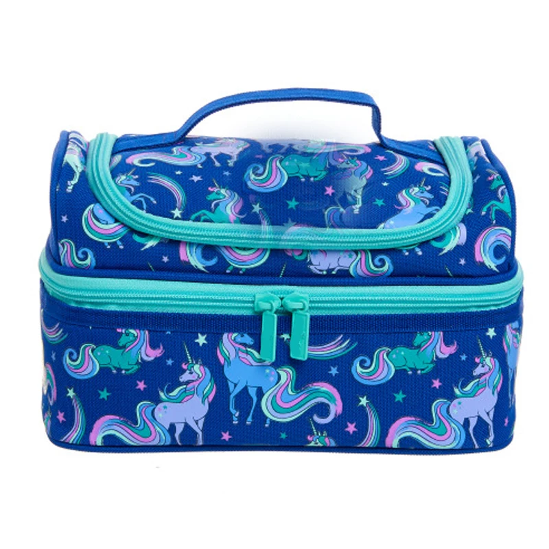 Eco Friendly Insulated Cooler Pack Bento Kids Lunch Box Double Layer