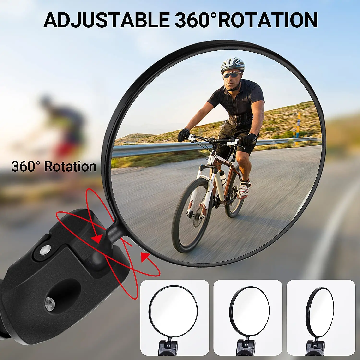 Sport Universal Bicycle Bike Rear View Handlebar Mirrors For Handlebar
