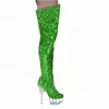 15 cm sexy hate day superb high tall canister boots the knee-high boots pole dancing performance stage shows dress shoes