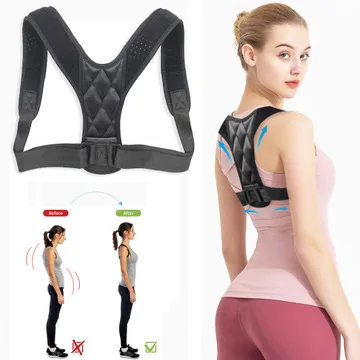 

adjustable back support belt posture corrector posture straightener Correction belt, Black