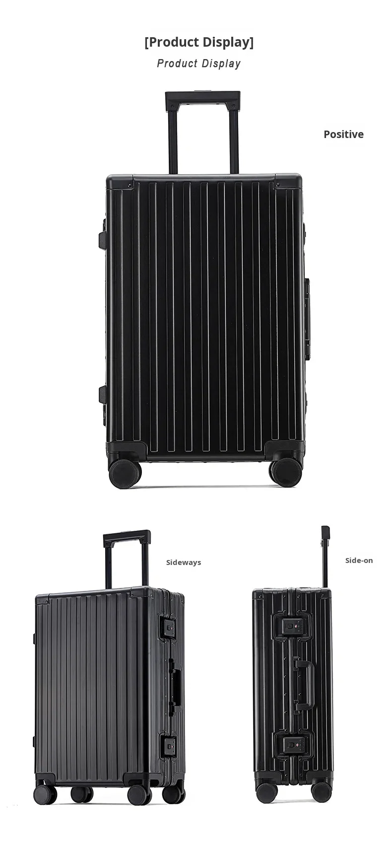 product new design all aluminum suitcase luggage fashionable spinner silent wheels waterproof tsa lock custom acceptable-16