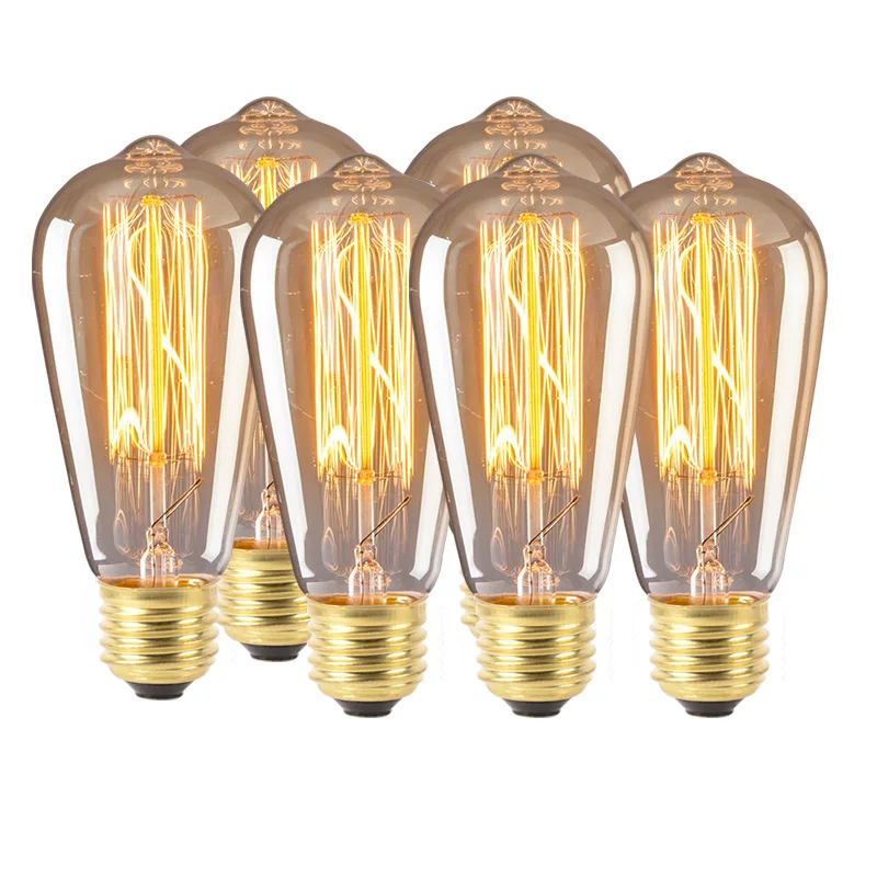 Wholesale vintage edison bulb ST64 25W 40W 60W dimmable e27 retro edison light bulb lamp