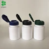 Pharmaceutical usage 80ml plastic PET porcelain white colour capsule bottle with black green blue flip top cap, 80ml pill bottle