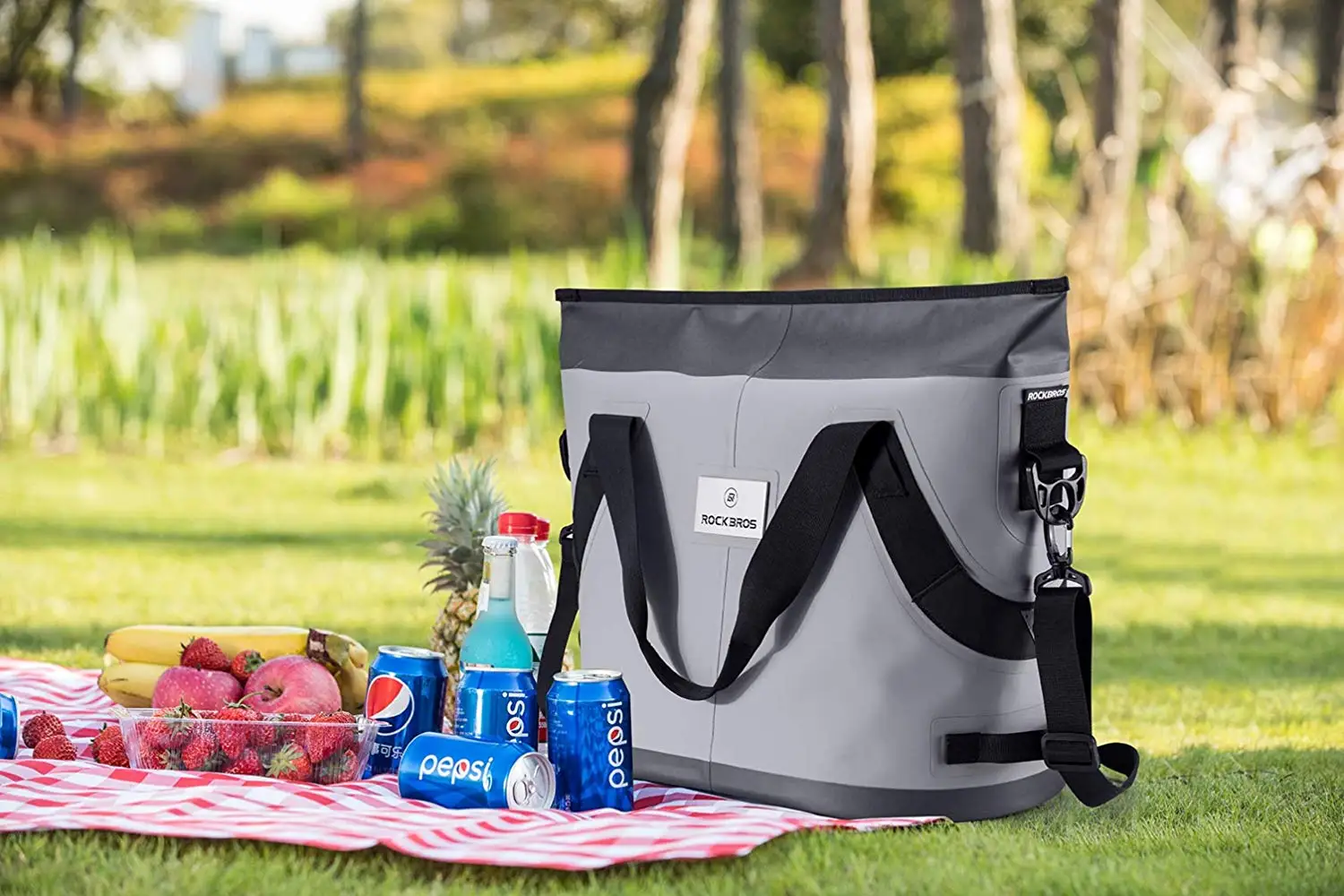 Rockbros Extra Large Denim Insulated Lunch Bag For Food Bpa Free