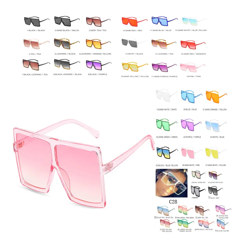 

TY0094 Best Selling Big Frame Shades Oversize Sunglasses Women Fashion Square Sun Glasses Oculos UV400 Eyewear