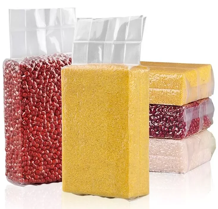 Clear Plastic Heat Sealing Rice Brick Vacuum Rice Bag 250g 500g 1000g