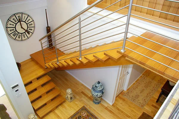 customized staircase modern carbon steel mono beam beech/oak wood tread stairs indoor/staircase design for houses details