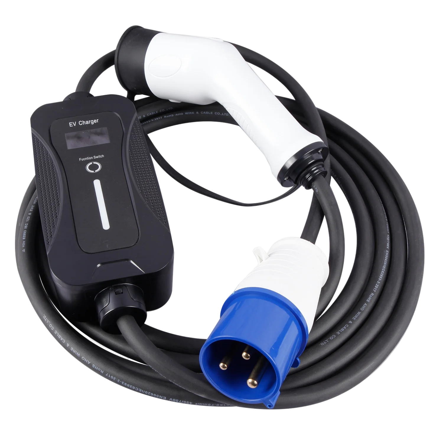 7kw Portable Ev Charger For Electric Vehicle Charging Station European