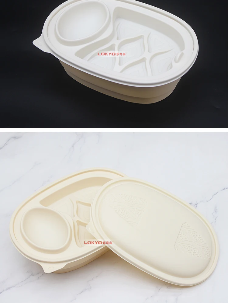 Biodegradable Corn Starch Meal Box Two Layers Of Lunch Box Disposable