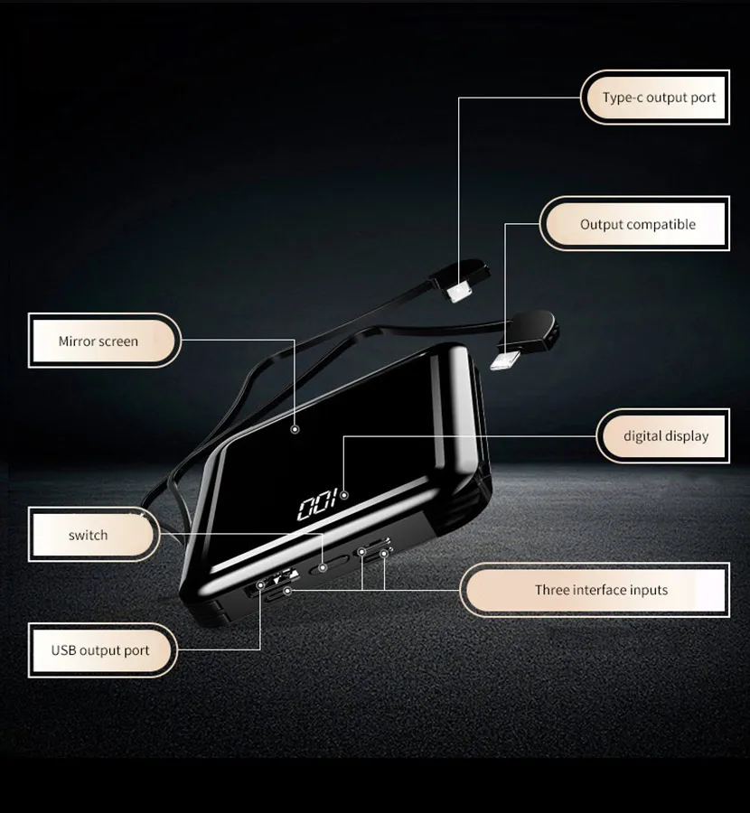 LAIMODA Powerbank Wireless 10000Mah Supply 20000Mah Mini Mi Mobile Charger Generator Portable Station Solar Power Bank - ANKUX.COM