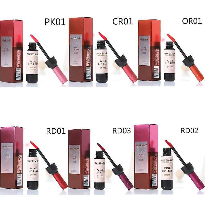 Romantic Bear 6 Colors Waterproof Red Wine Bottle Lip Tint Buy Red Wine Lip Tint,Waterproof