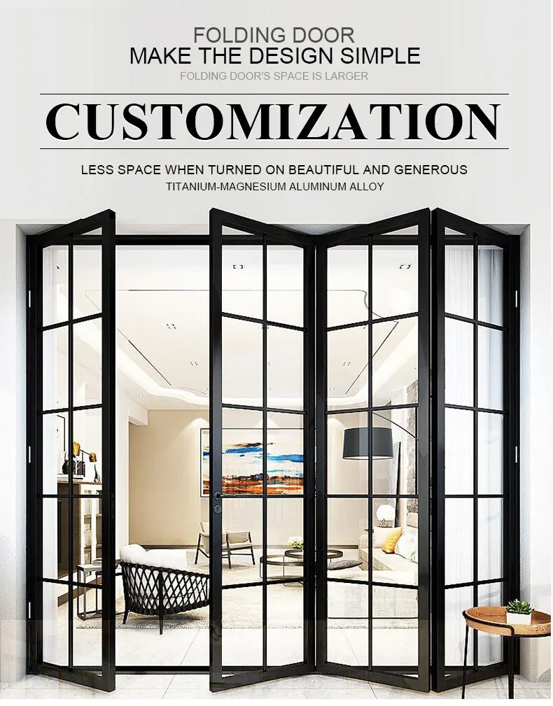 Modern Interior Decorative Folding Door Bathroom Partition Aluminum