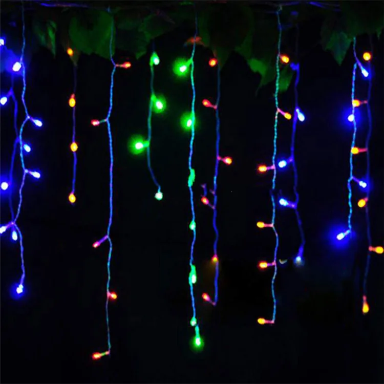 IP65 OD3.2 mm Rubber Cable Commercial Grade Led Icicle Outdoor Christmas Led Lights Outside Icicle Lights