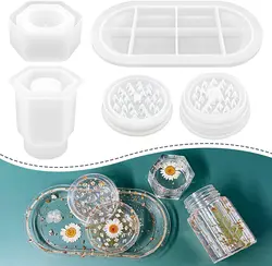 Home Decor Craft Making DIY Jewelry Storage Bottle Dish Set Epoxy Silicone Molds For Resin Art