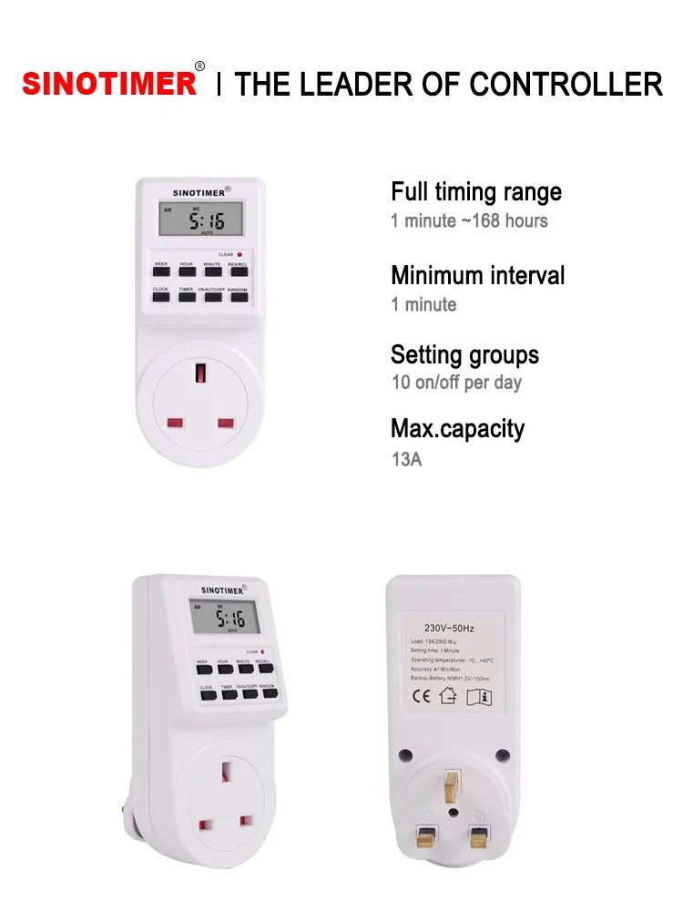 Uk Plug Digital Weekly Programmable Electrical Wall Plugin Power