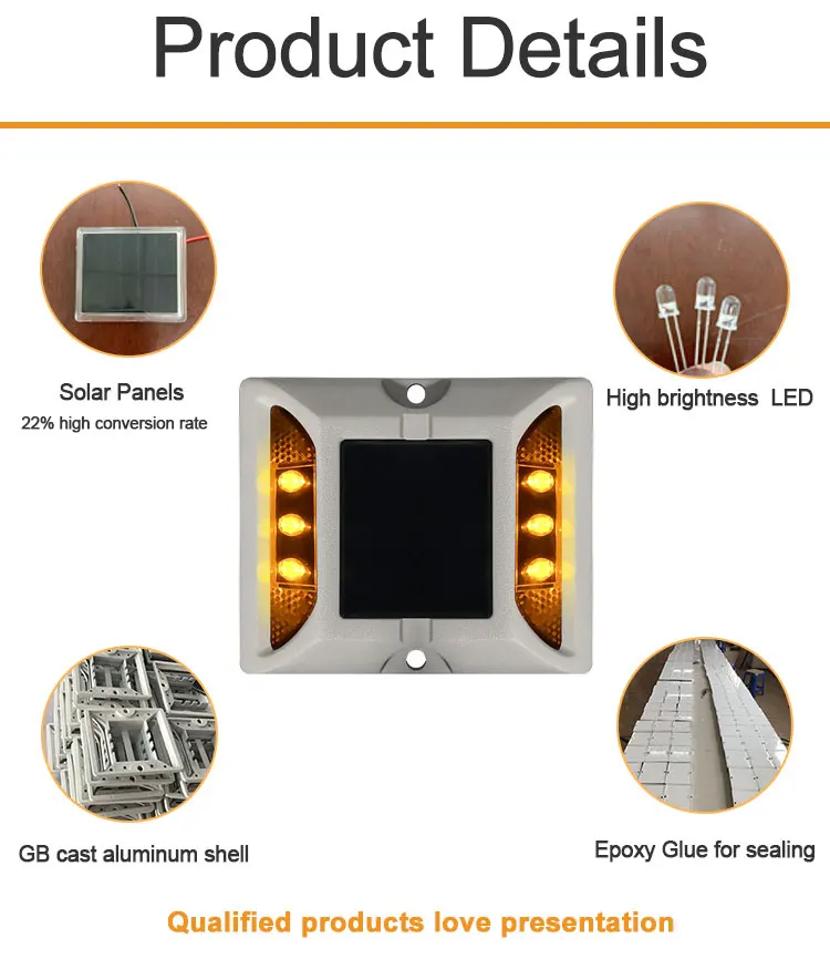 IP68 high brightness driveway motorway green aluminum solar led road marker studs