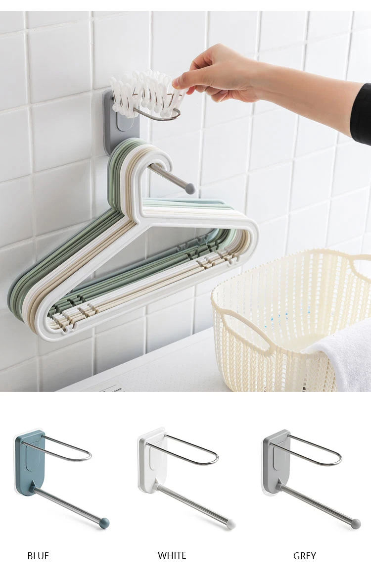 New Design Wall Mounted Stainless Steel Cloth Hanger Organizer For ...