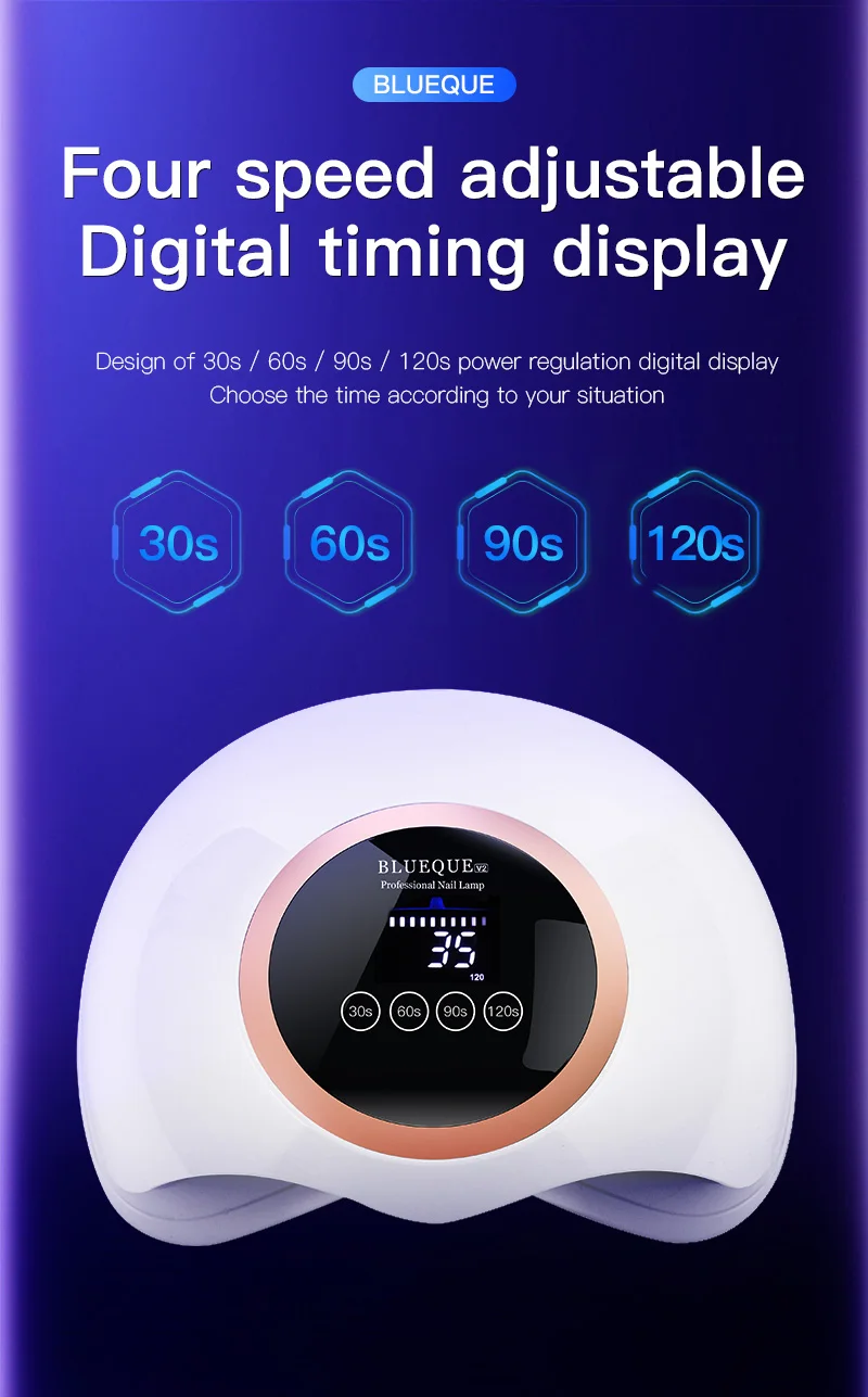 BLUEQUE  168w Nails Dryer Gel Polish Drying Lamp Nail Curing Lamp Dryer UV LED Nail Lamp For Manicure