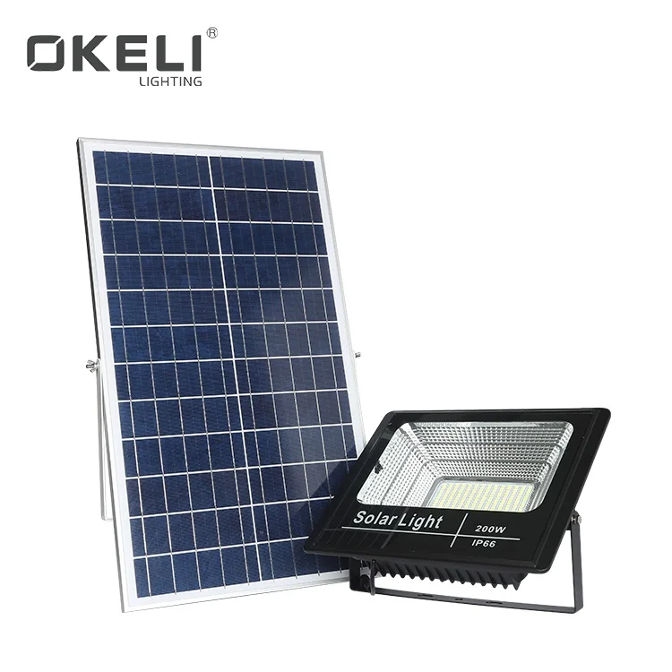 OKELI High Power Aluminum SMD IP65 Waterproof 30w 60w 100w 200w Outdoor Stadium led solar flood light