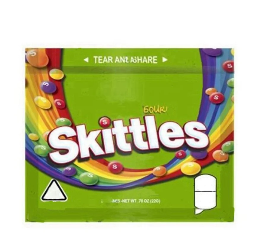 New Designs 6 Flavors Skittles Medicated Gummies Resealable Ziplock