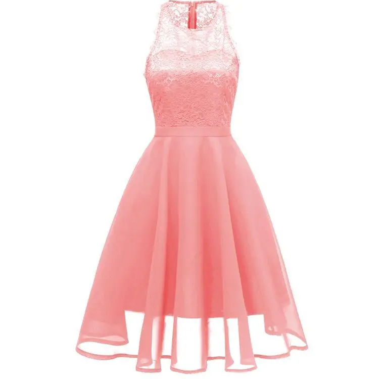 2019 Woman Apparel Lace Upper Scoop Skater Dress Bride Mother Dresses