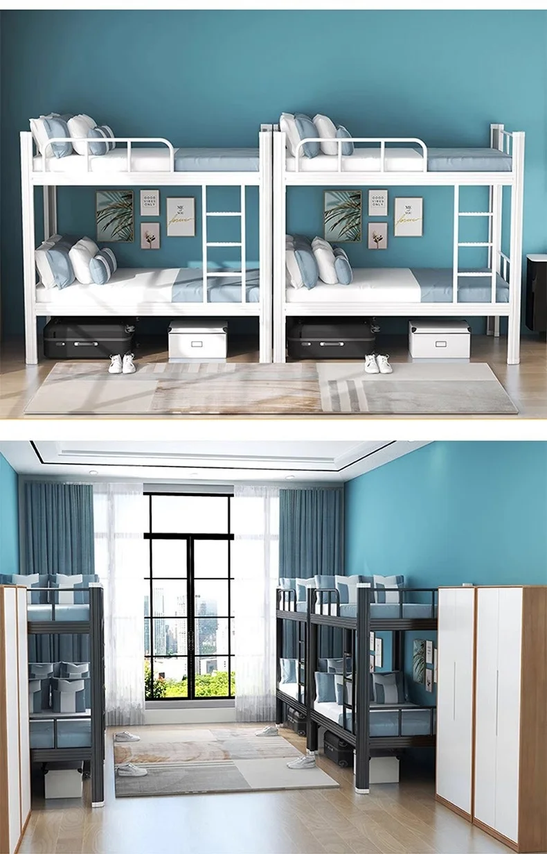 product hot sell metal bunk bed frame double bed for adults worker twin metal frame for boys used bunk beds for sale-15