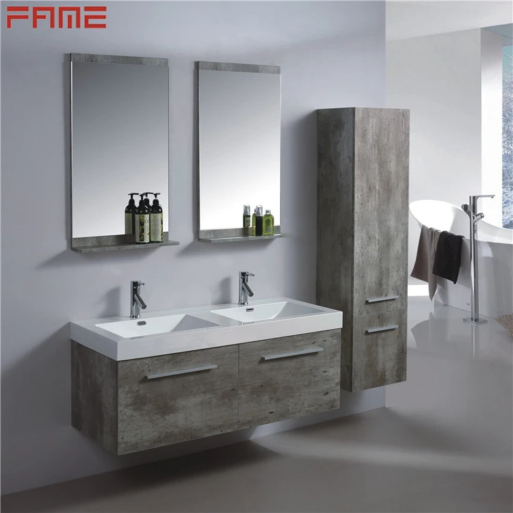 Fame Classic Reclaimed Wooden Double Sink Bathroom Vanity Cabinets