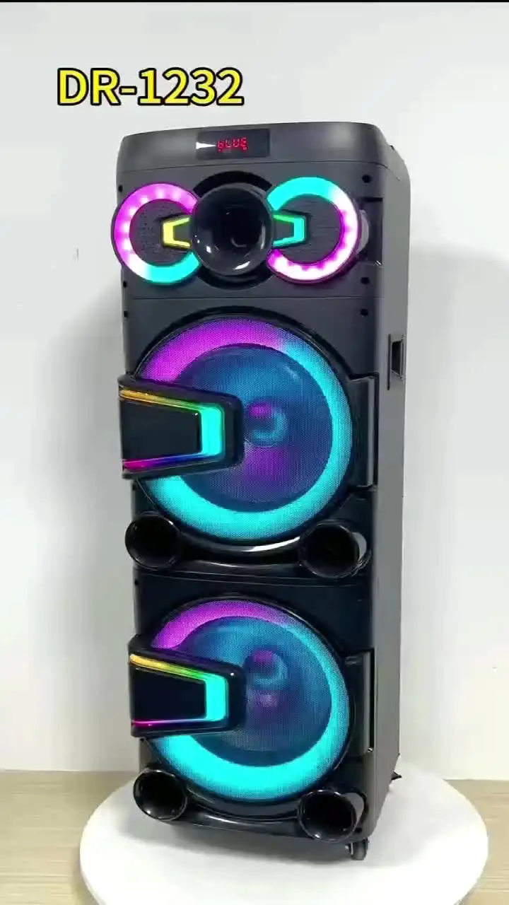 DR-1232 ポータブルスピーカー 2チャンネル 無線マイク付き パーティー