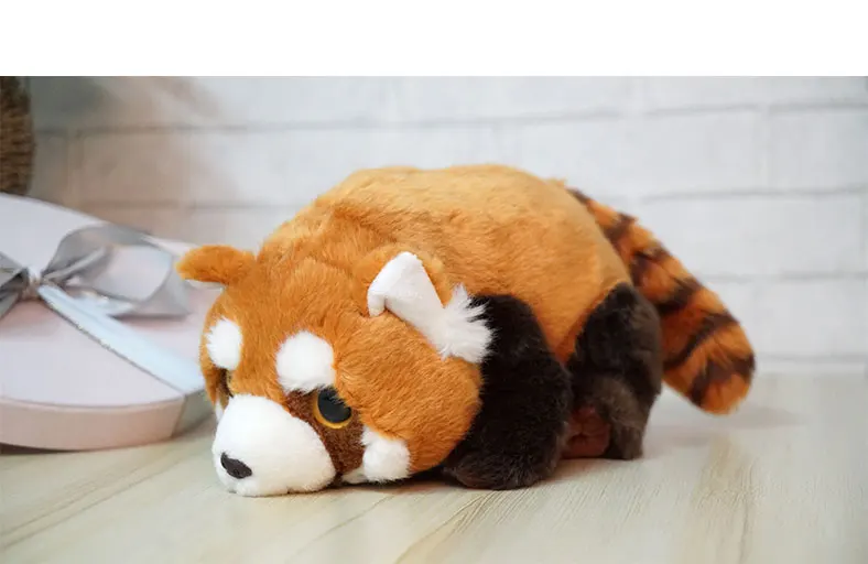 Cute Cartoon Wild Animal Stuffed Toys for Kids Lying Red Panda Stuffed Toy Animal Plush Toy
