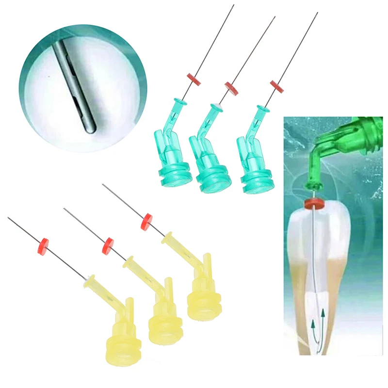 1set Dental Irrigation Endo Needle Tip Reusable Elbow Double Side Hole