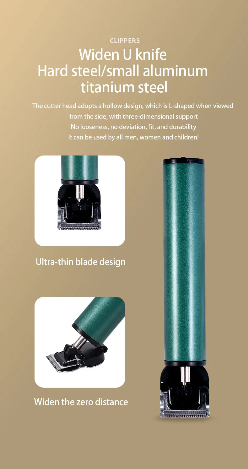 Professional Manual Hair Trimmer With Bronze Engraved Usb Rechargeable