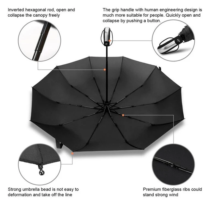 Automatic Switch Travel Umbrella Logo Custom Advertising Umbrella Auto ...