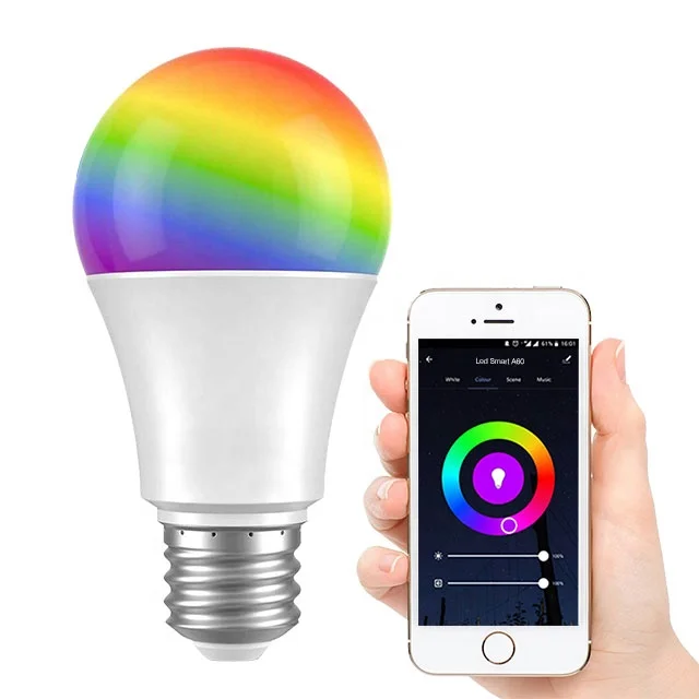 LED RGB Bulb Light LED Lighting 8W E27 E14 B22 Smart Wifi LED Bulbs LED Lighting 10W Smart LED Light Bulb Compatible With Alexa