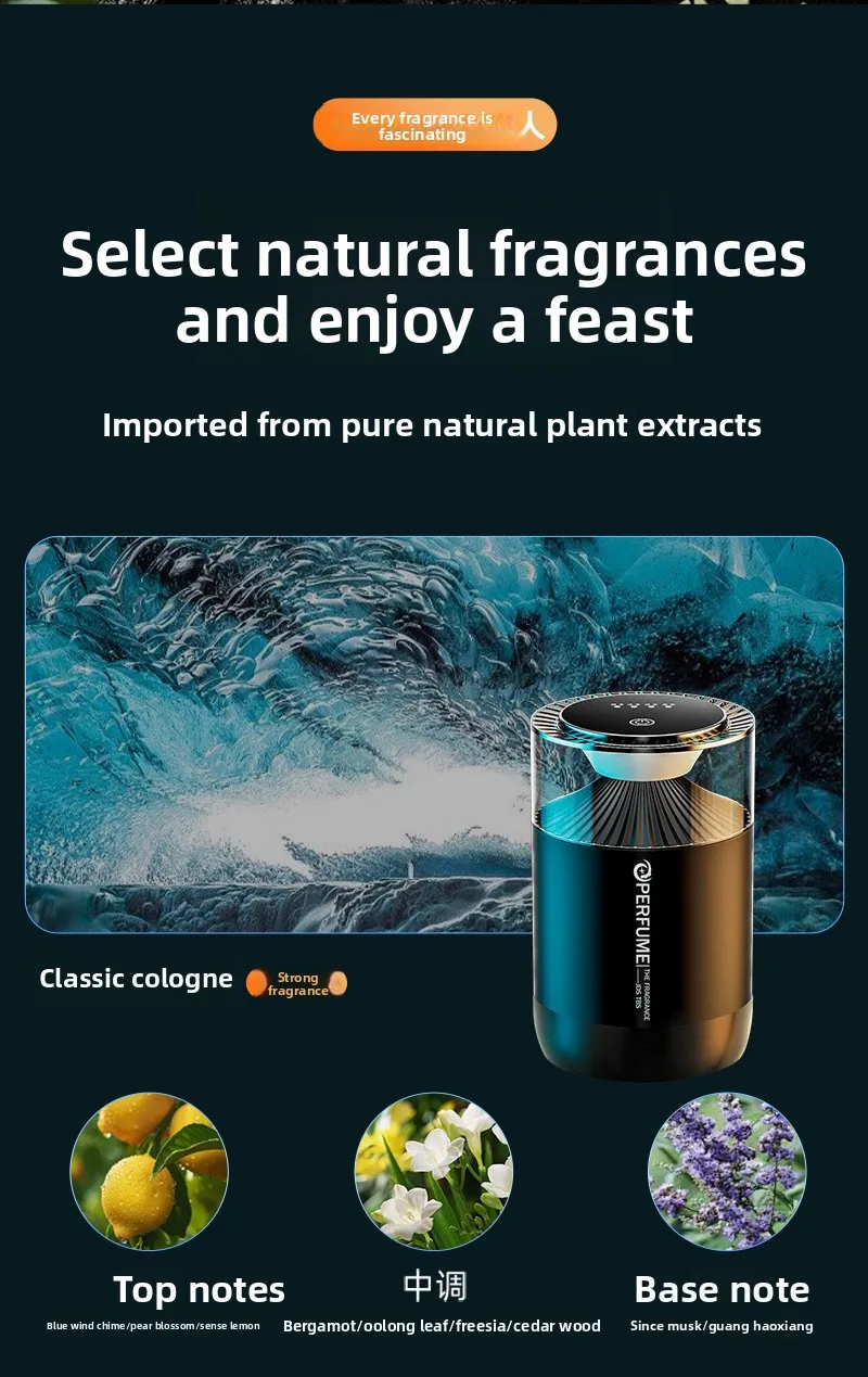 Smart Car Air Purifier Diffuser Long-Lasting Air Freshener Perfume Diffuser with Cloud Fragrance Plastic Long-Lasting Humidifier