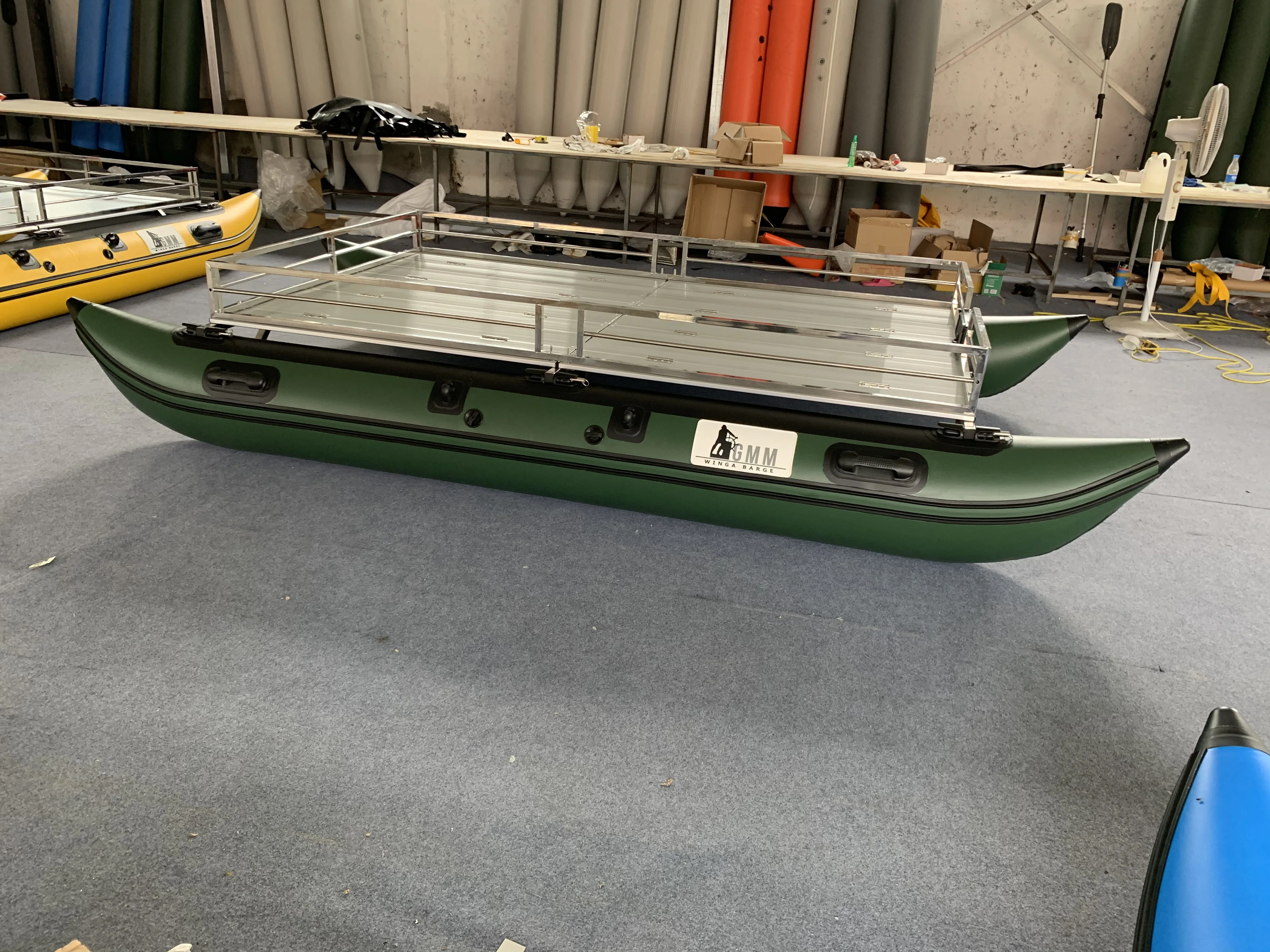 Single Person Inflatable Raft PVC Pontoon Single Person Inflatable Boat Lure Fishing Catamaran Mini ...