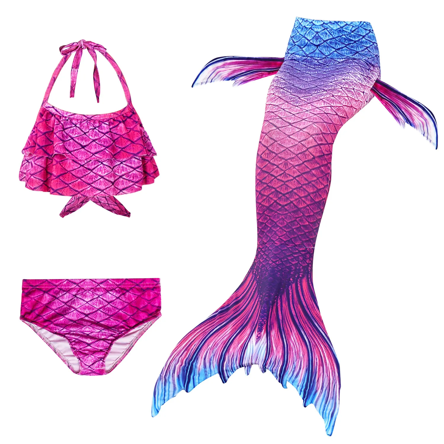 3pcs Mermaid Tail For Swimming Children Swimming Mermaid Tails Girls