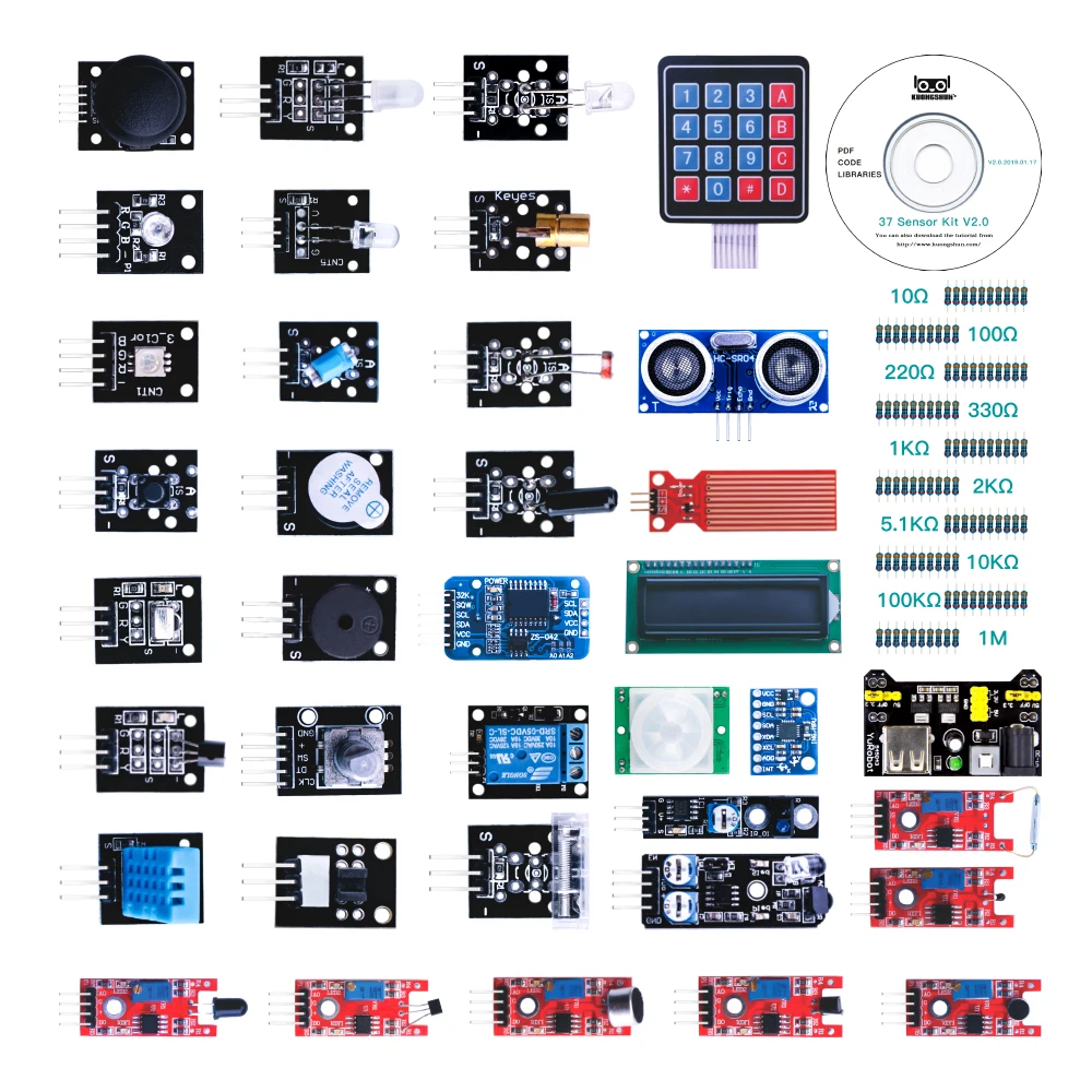 Robotlinking Uno R3 Starter Kit 37 Sensor Kit V2.0 37 In 1 Sensor Kit ...