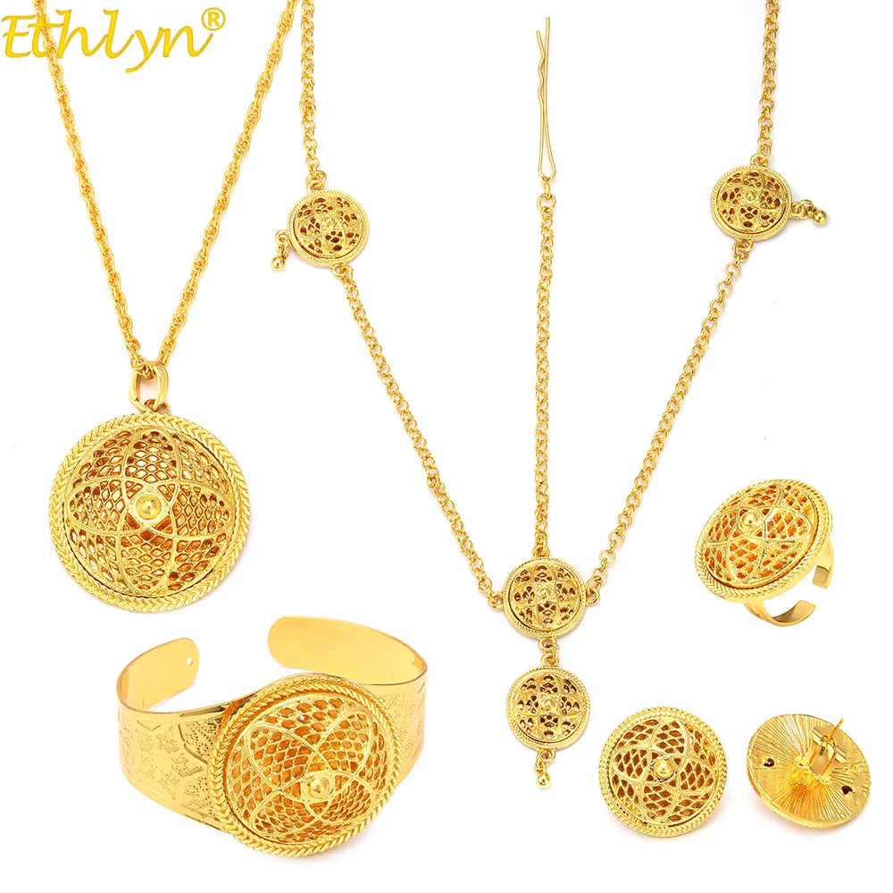 Ethlyn 2019 Eco Friendly Gold Plated Dubai Bridal Wedding Round Ethlyn 2019 Eco Friendly Gold Plated