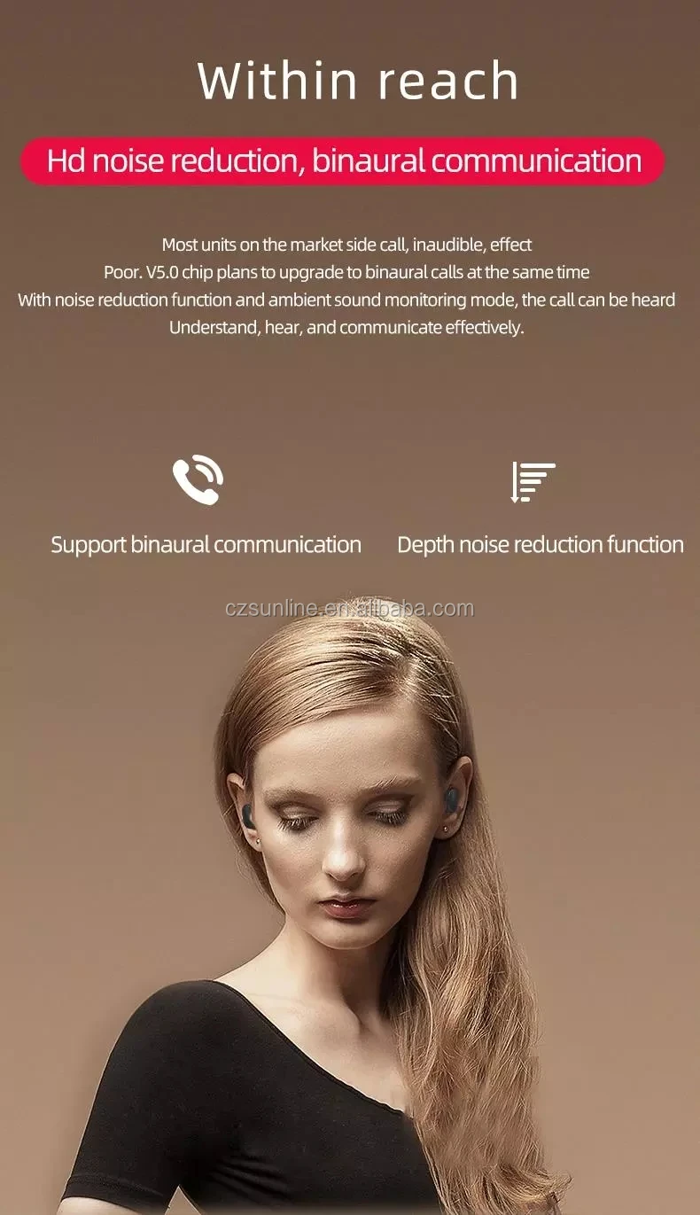 SUNLINE 1:1 A6S wireless earbuds for red xiaomi airdots DSP Active Noise Cancellation Wireless 5.0 airdots 4-5 hour play time - ANKUX.COM