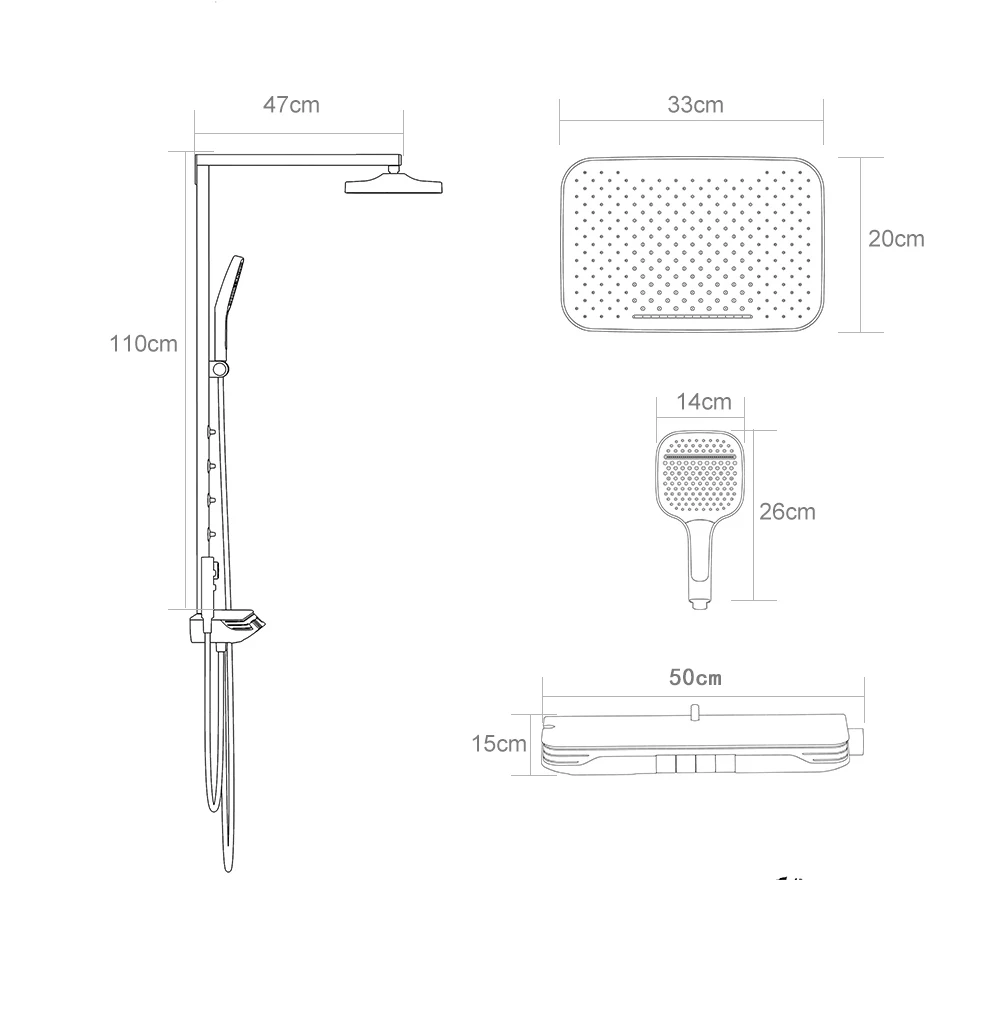 New Design Bathroom Showers Waist Spray Constant Temperature Function 59 All Copper Shower Set