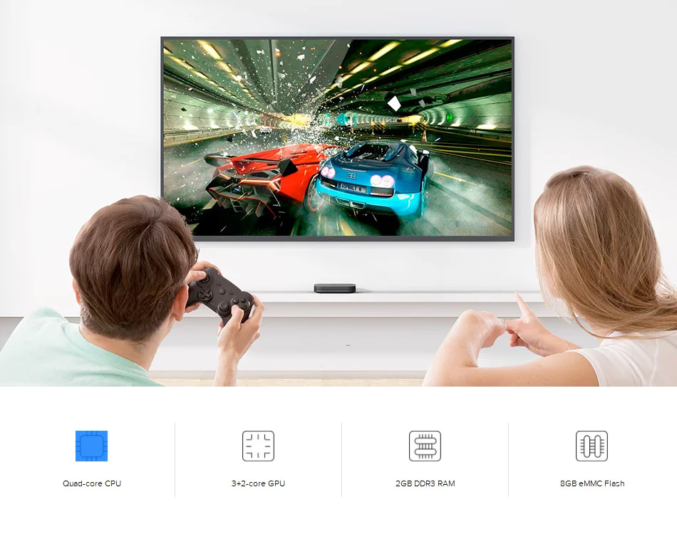 Xiaomi Mi TV Box S Android TV Box 8.1 Global Version 4K HDR Quad-core Smart TV Box 2GB DDR3 Smart control
